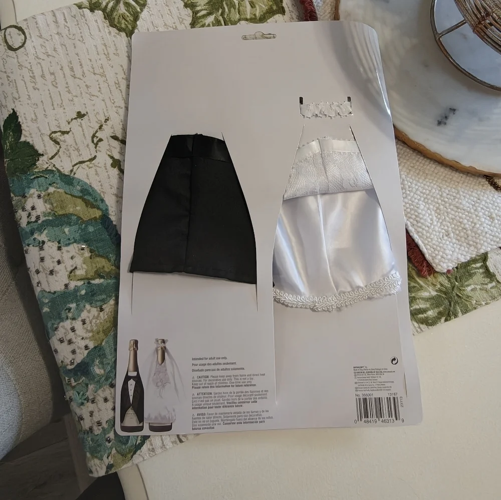 Champagne Bottle Wear Set - Black and White NWT